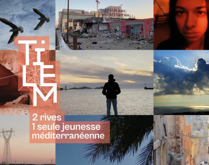 Visuel artistique de la saison Méditerranée 2026 à Marseille illustrant deux rives et une jeunesse méditerranéenne