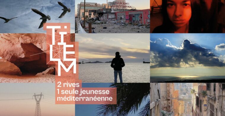 Visuel artistique de la saison Méditerranée 2026 à Marseille illustrant deux rives et une jeunesse méditerranéenne