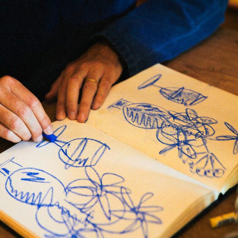 Premiers croquis de Loic Potignon pour l'edition limitée Ricard 2026 