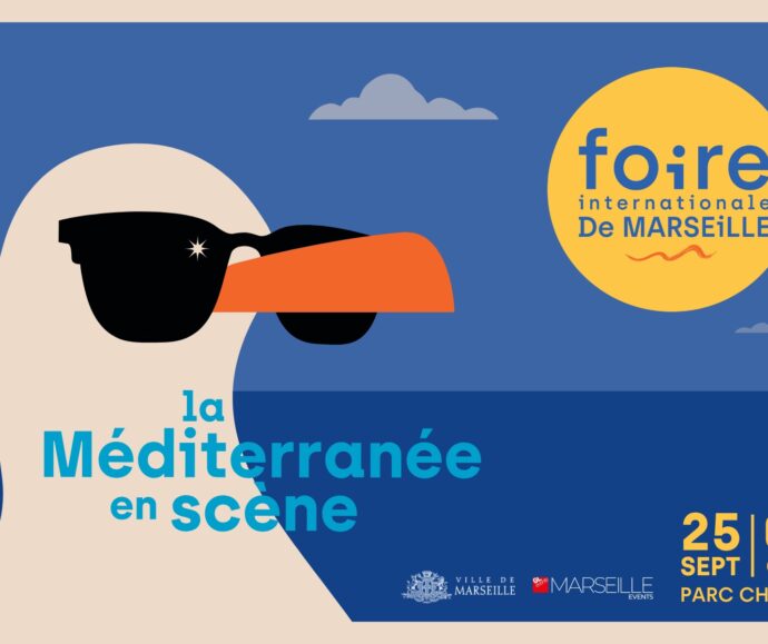 Affiche de la Foire internationale de Marseille 2026 sur le thème « La Méditerranée en scène »