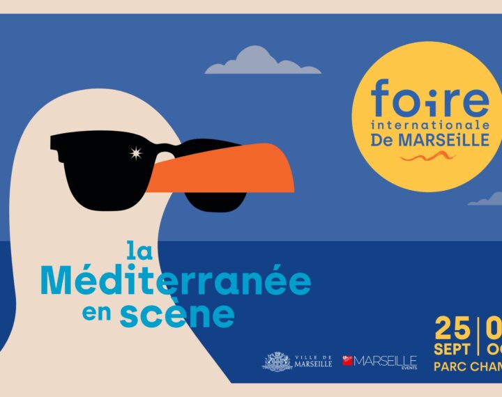 Affiche de la Foire internationale de Marseille 2026 sur le thème « La Méditerranée en scène »