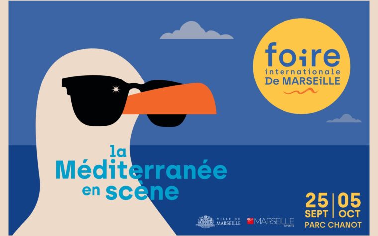 Affiche de la Foire internationale de Marseille 2026 sur le thème « La Méditerranée en scène »