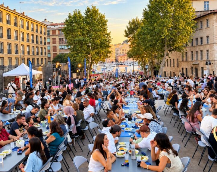 Grande tablée du festival Kouss·Kouss à Marseille , place Bargemon lors de l’édition 2026